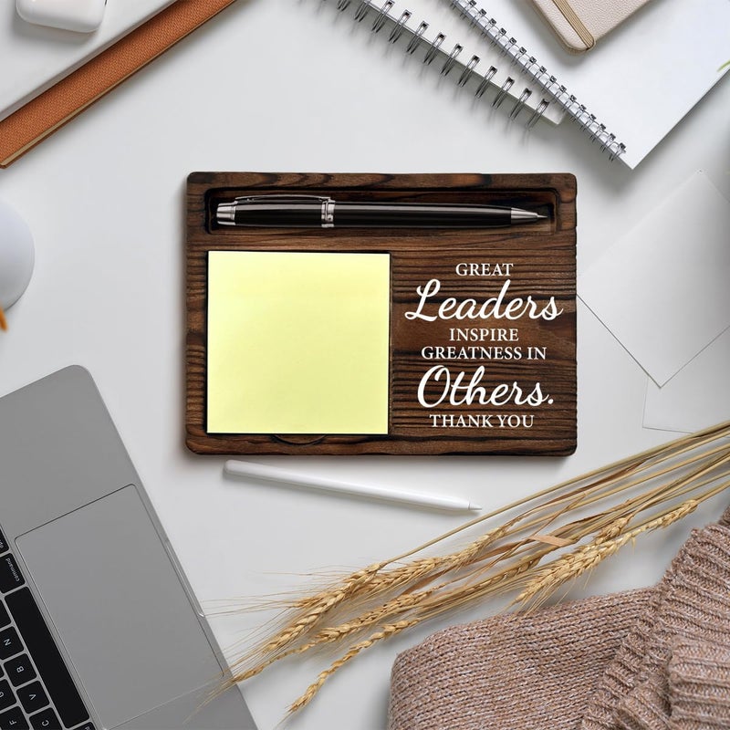 QODMGD Boss Appreciation Gifts Thank You Gift Retirement Promotion Gifts for Boss Manager Leader Sticky Note Holder for Office Desk Decor - Image 5